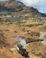 Merddin Emrys departs Tan y Grisiau with a down train