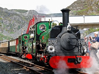 Linda and Blanche back together in matching liveries at Blaenau Ffestiniog July 2011