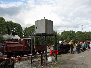 Prince and Hugh Napier on footplate ride duty