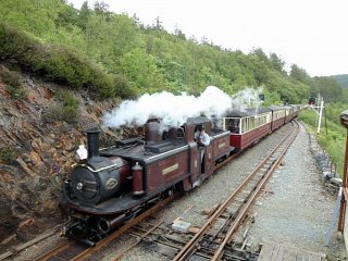 Merddin Emrys heads past on a down train