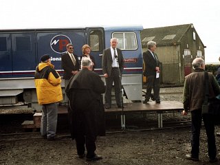 Vale of Ffestiniog naming, Steve Coulson by the cab